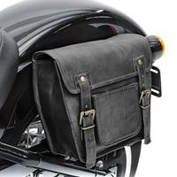 Craftride Leder Satteltasche für Benelli Leoncino 500 / Trail Seitentasche  SV4 schwarz
