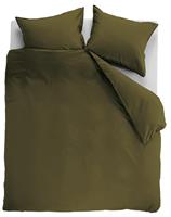 Ambiante Dekbedovertrek Uni Cotton Olive Green-Lits-jumeaux (260 x 200/220 cm)