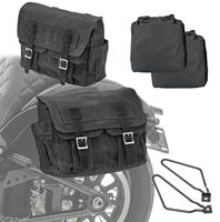 Craftride Set 2x Satteltaschen + Halter für Indian Super Chief / Limited Satteltasche  CV1 schwarz