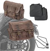 Craftride Set 2x Satteltaschen + Halter für Ducati Scrambler Desert Sled / Icon Satteltasche  CV1 braun