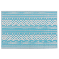 beliani Rechteckiger Outdoor-Teppich blau türkis gemoetrisches Muster 120x180 cm Nagpur - Blau