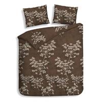 Heckett & Lane Flanel Dekbedovertrek Charlotte - Chocolate - Lits-jumeaux 240x200/220 Cm