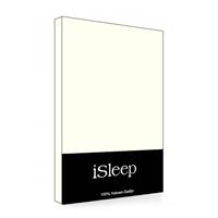 Isleep Hoeslaken Satijn Katoen - Licht Beige - 90x200