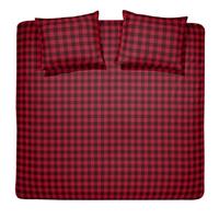 Damai Timber Flanel Dekbedovertrek - Lits-jumeaux (260x200/220 Cm + 2 Slopen) - Flanel - Red