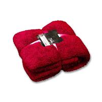 Unique Living Teddy Fleece Plaid - Fleece Polyester - 150x200 Cm - Red