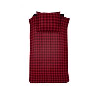 Damai Timber Flanel Dekbedovertrek - 1-persoons (140x200/220 Cm + 1 Sloop) - Flanel - Red