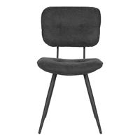 Möbel Exclusive Esszimmer Stuhl mit gepolsterter Rückenlehne Anthrazit und Schwarz