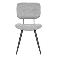 Möbel Exclusive Polsterstuhl aus Webstoff und Metall Grau und Schwarz