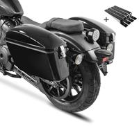 Craftride Set: Seitenkoffer Set für Yamaha XV 950 / R  Dallas 23Ltr mit Haltesatz + Seitlicher Kennzeichenhalter für Yamaha XV 950 / R 14-20  schwarz