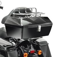 Craftride Set: Topcase für Yamaha XVS 650 A Drag Star Classic  Missouri 43Ltr abschließbar + Seitlicher Kennzeichenhalter für Yamaha XVS 650-1100 Drag Star 96-07  schwarz