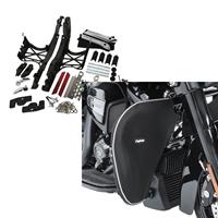 Craftride Set: Scharnier-Set für Harley-Davidson Street Glide 14-21 Seitenkoffer Harte Satteltaschen  + Sturzbügel Spritzschutz für Harley Street Glide 06-21 Beinwärmer 