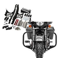 Craftride Set: Scharnier-Set für Harley-Davidson Street Glide 14-21 Seitenkoffer Harte Satteltaschen  + Sturzbügel für Harley Davidson Street Glide 09-21  TR2 schwarz