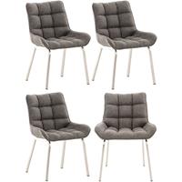 CLP Set van 4 eetkamerstoelen Saranda RVS Frame Stof