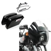 Craftride Set: Seitenkoffer Set für Harley Dyna Low Rider 08-17 DY1  + Lampenmaske für Harley Dyna Wide Glide / Low Rider / S Lichtmaske  Q1 klar