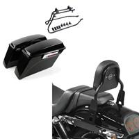 Craftride Set: Seitenkoffer Set für Harley Dyna Fat Bob 08-17 DY1  + Sissy Bar CSS Fix für Harley Dyna Fat Bob 10-17 schwarz 