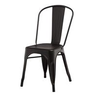 Legend Industriële café stoel - Metalen eetkamerstoel - Mat zwart