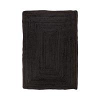 House Nordic Landelijk zwart vloerkleed ''Bombay'' van gevlochten natuurlijk jute - 135x65 cm