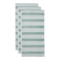 Beddinghouse Sheer Stripe Handdoek 50 x 100 cm - Groen - Set van 3