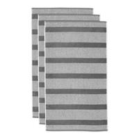 Beddinghouse Sheer Stripe Handdoek 60 x 110 cm - Anthracite - Set van 3