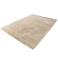 Merinos Hoogpolig Gerecycled Floki vloerkleed Beige -Ø 120 cm