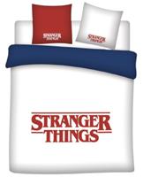 Stranger Things dekbedovertrek 240 x 220 cm microfiber wit/rood