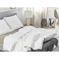 beliani Ganzjährige Bettdecke Japara Baumwolle / Entenfedern 155x220 cm weiß Taufstein - Weiß