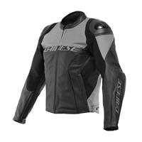 Dainese Racing 4 Leather Jacket Perf. Black Charcoal Gray