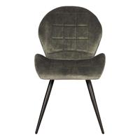 Möbel Exclusive Velours Stuhl in Dunkelgrün Gestell aus Metall