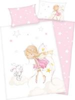 Herding Kinder-Wendebettwäsche Little Fairy Flanell rosa/weiß Gr. 100 x 135 + 40 x 60