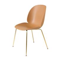 Gubi Beetle Stoel Un-upholstered Brass Base - Amber Brown