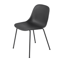 Muuto Fiber Side Chair Stoel, stalen poten Zwart