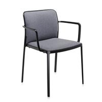 Kartell Audrey Soft Armstoel - Trevira - Zwart - Grijs