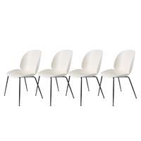 Gubi Beetle Stoel Un-upholstered Black Base - Set van 4/Alabaster White