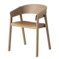 Muuto Cover Stoel Naturel Eiken Cognac Leder