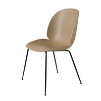 Gubi Beetle Stoel Un-upholstered Black Base - Pebble Brown