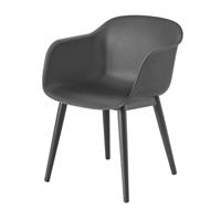 Muuto Fiber Chair Houten Poot Zwart