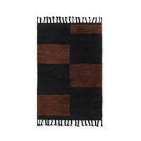 fermliving-collectie ferm LIVING-collectie Vloerkleed Mara handgeknoopt 80x120 cm zwart-chocolade