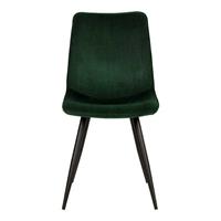 Möbel Exclusive Stuhl Esszimmer in Oliv Grün Cord Gestell aus Metall