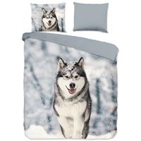 Good Morning Dekbedovertrek Flanel Husky-Lits-jumeaux (240 x 200/220 cm)