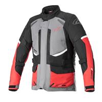 Alpinestars Andes V3 Drystar Jacket, Textiel motorjas heren, Donker Grijs-Zwart-Helder Rood