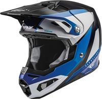 FLY Racing Formula Carbon Prime Blauw Wit Blauw Carbon Crosshelm