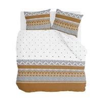 Walra Dekbedovertrek Ikat Dreams - 200x220 - Wit / Cognac