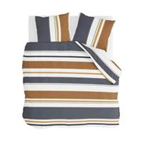 Walra Dekbedovertrek Stripes & Stitches - 200x220 - Antraciet