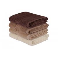 317HBY1256 Rainbow - Brown CreamBeigeBrown Hand Towel Set (4 Pieces)