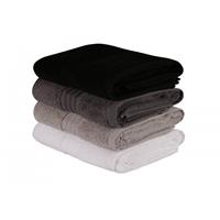 317HBY1259 Rainbow - Black WhiteGreyDark GreyBlack Hand Towel Set (4 Pieces)