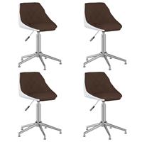 VidaXL Esszimmerstühle 4 Stk. Drehbar Braun und Weiß Kunstleder 
