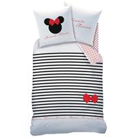 Disney Minnie Mouse Dekbedovertrek Stripes - Eenpersoons - 140 X 200 Cm - Katoen