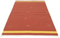 Morgenland Wollteppich Kelim Teppich handgewebt rost, rechteckig, 6 mm Höhe, Kurzflor