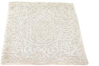 Morgenland Teppich Designer Teppich handgewebt beige, quadratisch, 15 mm Höhe, Viskose