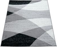 pacohome Paco Home Designer Teppich Modern Geschwungene Wellen Linien Muster Kurzflor Meliert Grau 160x220 cm